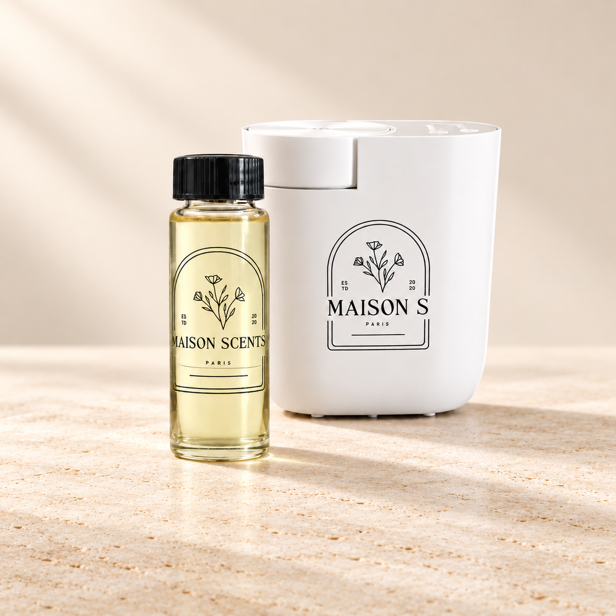 Home Escape Bundle – Plug-In Diffuser + 50 ML Fragrance Oil – Maison Scents luxury product image