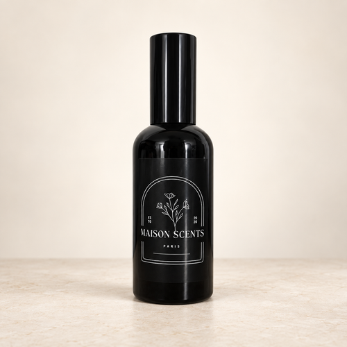 Divine Oud Room Spray by Maison Scents on an ivory studio background