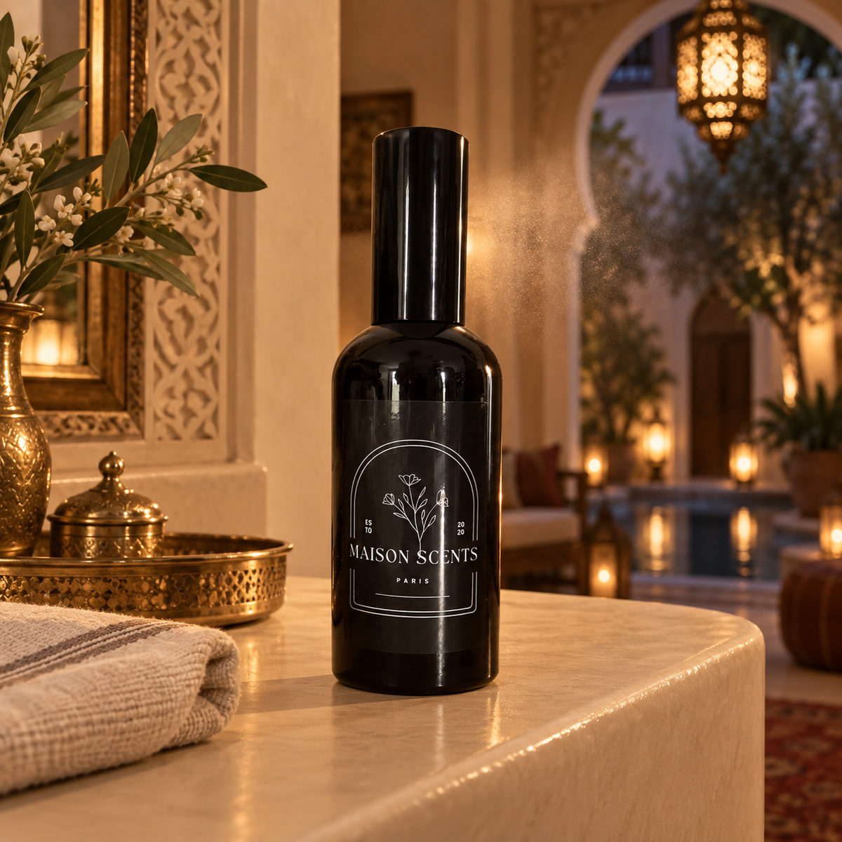 Marvellous Sweetness Room Spray by Maison Scents in a luxury Moroccan riad